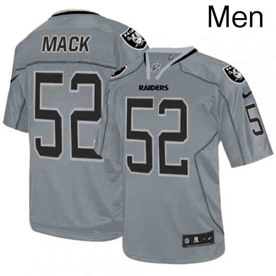 Mens Nike Oakland Raiders 52 Khalil Mack Elite Lights Out Grey NFL Jersey